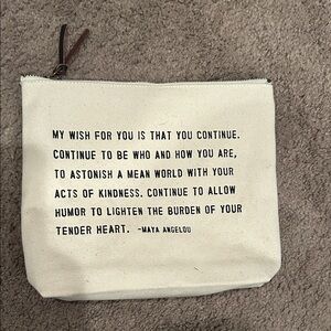 Inspirational Quote Canvas Cosmetic Bag